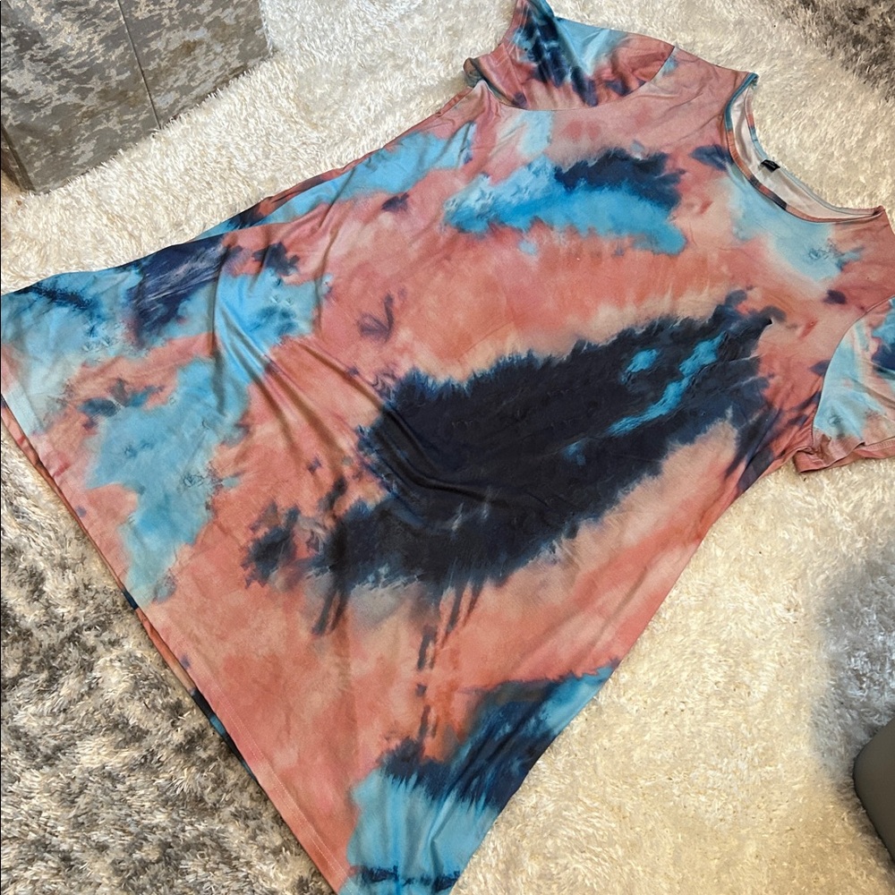 Soft Tie-Dye Short Sleeve Dress